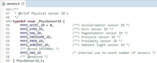 傳感器頭文件中的 PhysSensorId 計數(shù)器的圖片